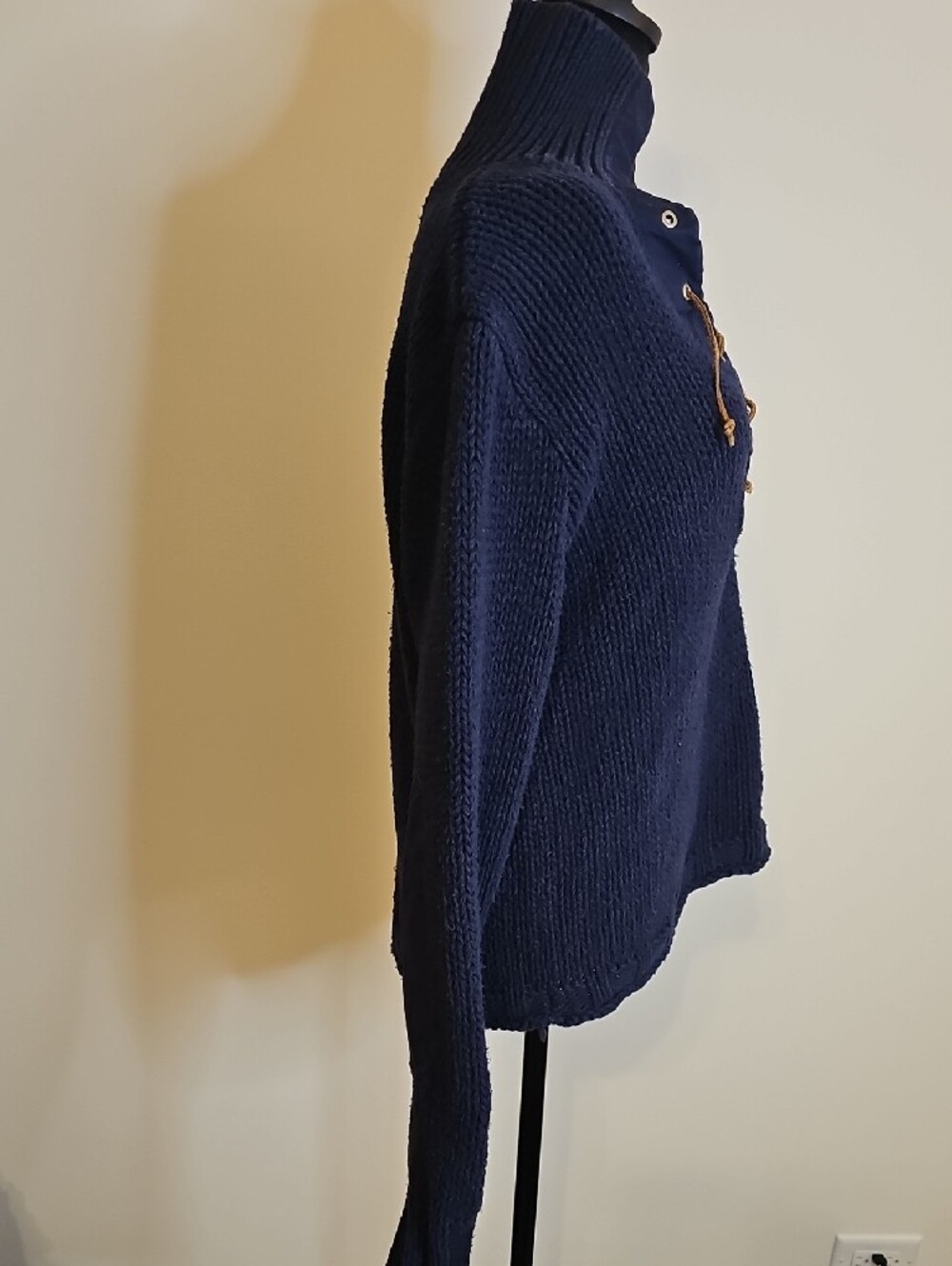 Vintage Ralph Lauren Navy Lace-Up Sailor Collar Sweater - Picture 6 of 13